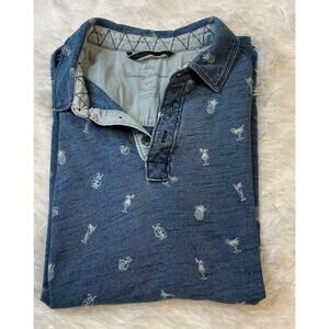 Tommy Bahama Denim Style Short Sleeve Mans Lg Polo Shirt